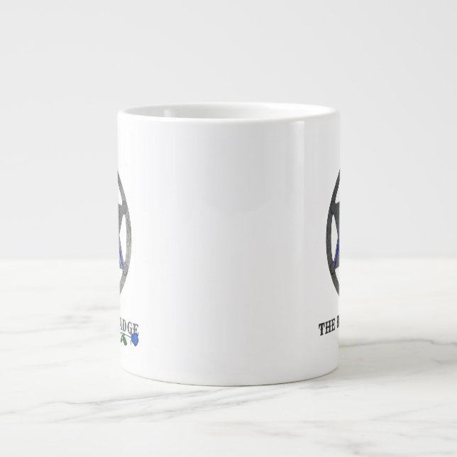Lantlig märke vit kaffemugg jumbo mugg (Framsidan)
