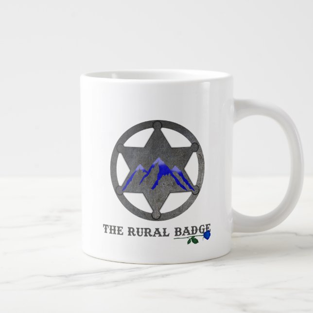 Lantlig märke vit kaffemugg jumbo mugg (Höger)