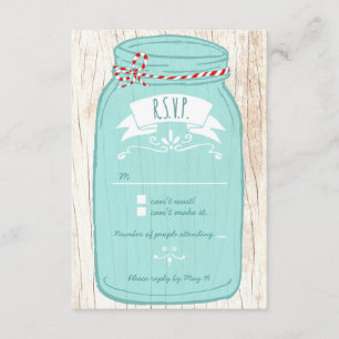 Lantlig Masonburk på skäll illustrerat bröllop OSA Kort