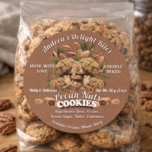 Lantlig miljövänlig hemlagad Pecan-kakor Etikett