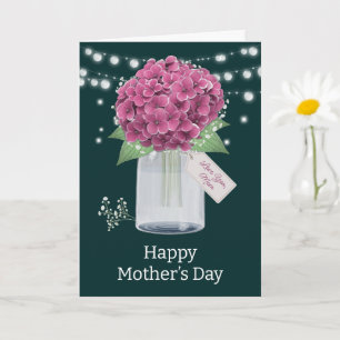 Lantlig morsdagskort med blommor kort
