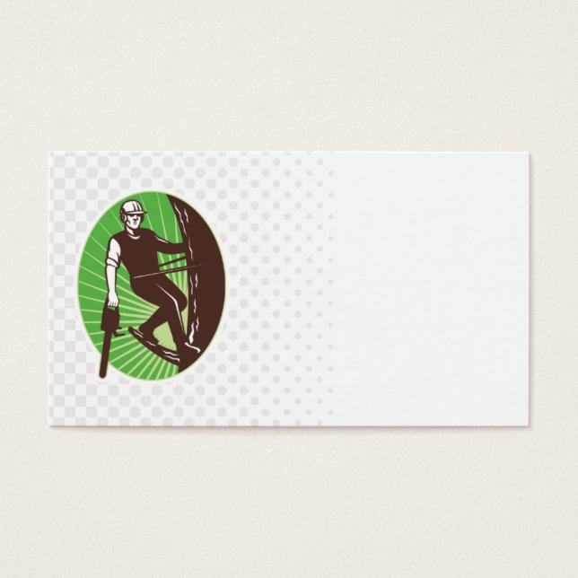 lantlig motorsås med arborist träd-kirurg visitkort (Framsidan)