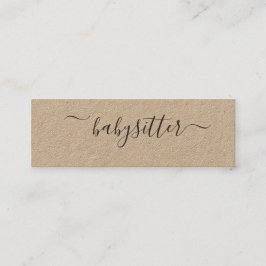 Lantlig naturlig enkel vanlig BabysitterAu parar Mini Visitkort