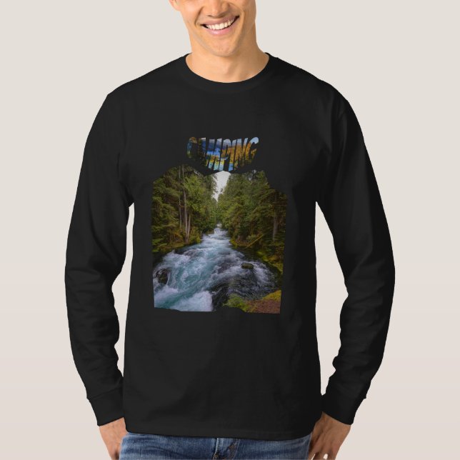 Lantlig naturlig landskap Vattenfall T Shirt (Framsida)