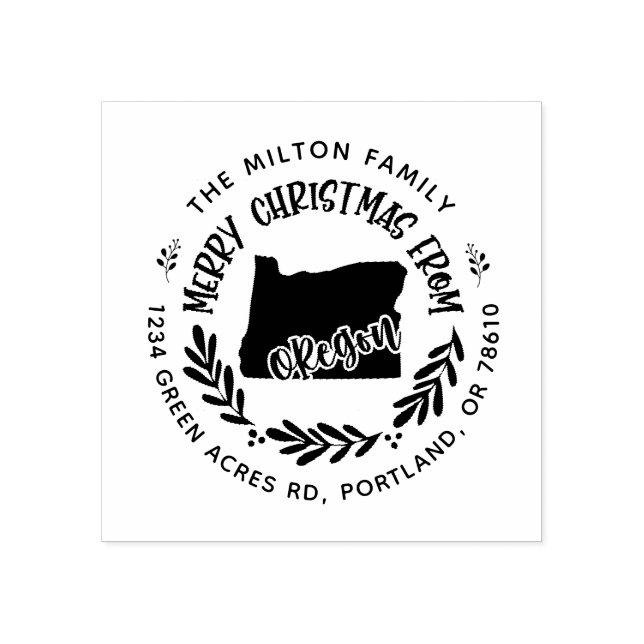 lantlig oregon god jul returadress stämpel (Tryck)