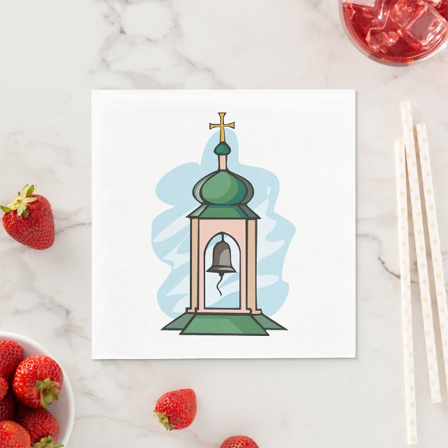 Lantlig ortodox kyrkklockstapel pappersservett (Skapare uppladdad)