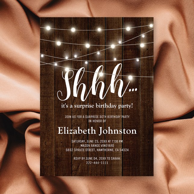 Lantlig överraskningsfest för vuxna på landsbygden inbjudningar (Skapare uppladdad)