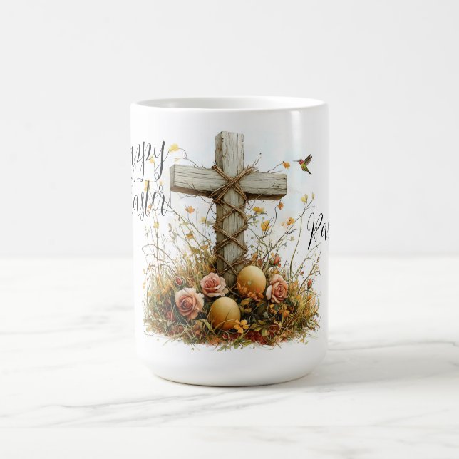 Lantlig påskkorsdesign med blommor kaffemugg (Center)