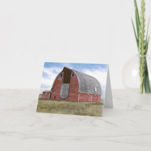 Lantlig röd ladugård kort