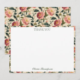 Lantlig Ros Landsblomma Bröllopsdusch Anpassad Tack Kort