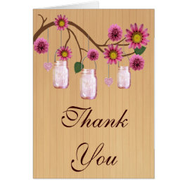 Lantlig Rosa Murar Thank You-kort OBS Kort