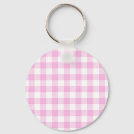 Lantlig Rosa Rutig Mönster  Nyckelring