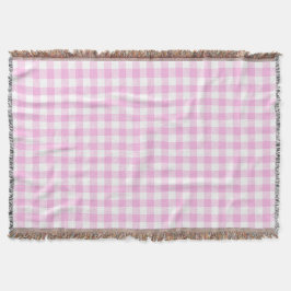 Lantlig rosa rutig stuga filt