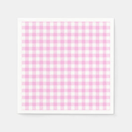 Lantlig rosa rutig stuga  pappersservett
