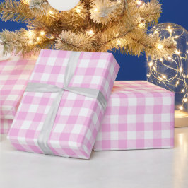 Lantlig rosa rutig stuga presentpapper