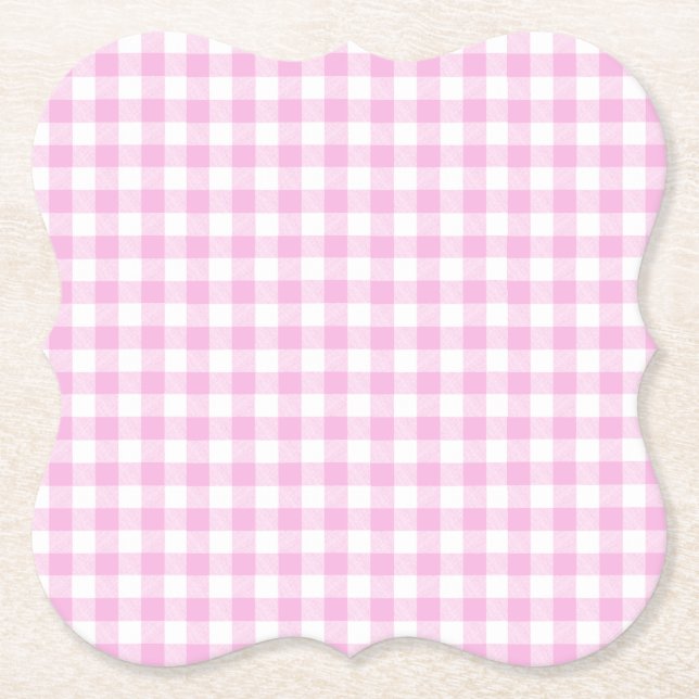 Lantlig Rosa Rutig  Underlägg Papper (Framsida)