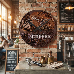 Lantlig Rostad Kaffeböna Rund Klocka