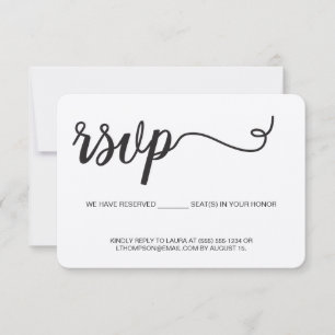 Lantlig RSVP utan att posta Reserverad plats OSA Kort