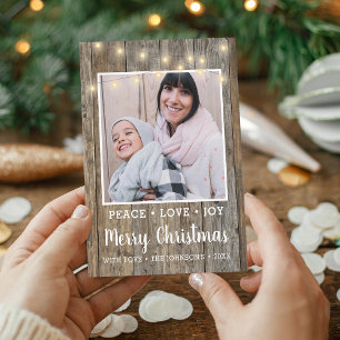 Lantlig Rustika Träljus Foto God Jul Julkort