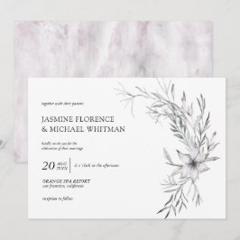 lantlig schablon botanik elegant bröllopsinbjudan inbjudningar