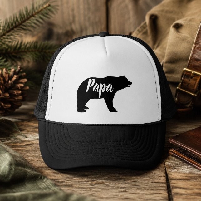 lantlig skogsdjurs pappa björn keps (rustic woodland animal papa bear trucker hat)