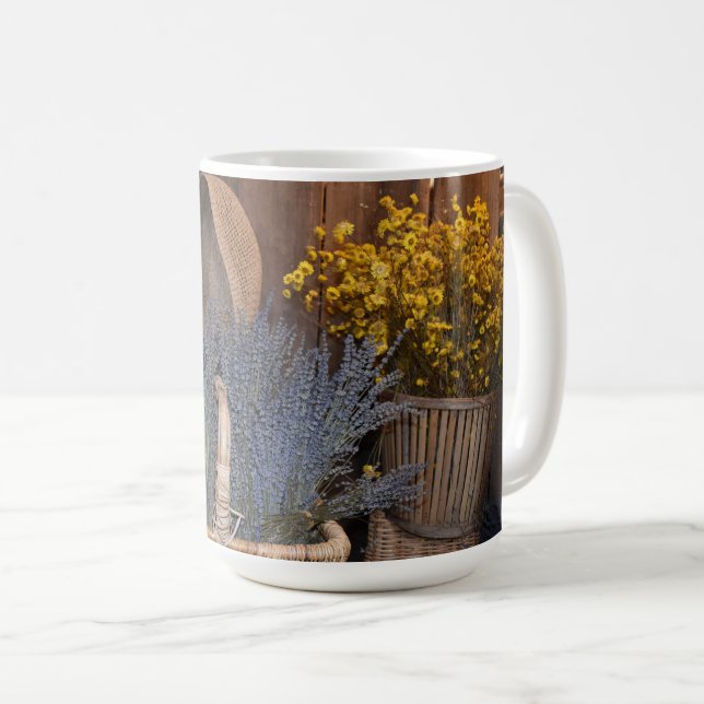 Lantlig Skördefest av Lavendel Kaffemugg (Framsida höger)