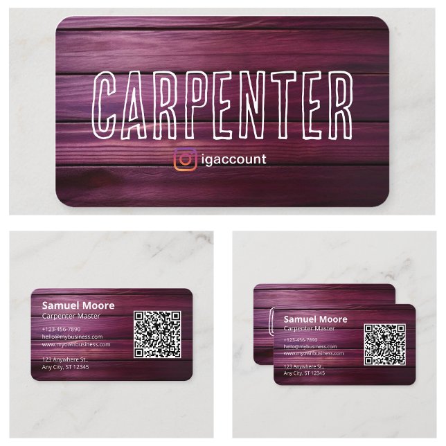 Lantlig snickeri byggindustri visitkort (Rustic Carpenter Construction Industry Business Card
)