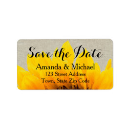 Lantlig spara för linnesolros dateraetiketten adressetikett