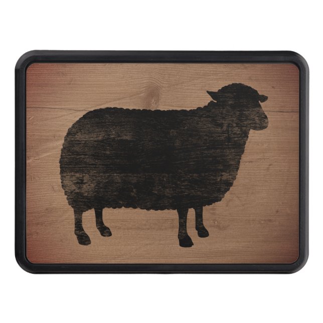 Lantlig stil för svart fårSilhouette Dragkroksskydd (Framsidan)