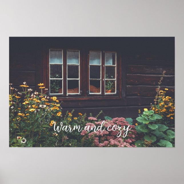 Lantlig stuga med rustik trädgård poster (Framsidan)