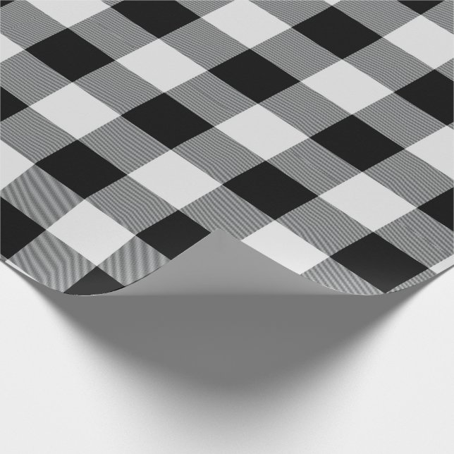 Lantlig svart vitbuffelkontroll presentpapper (Hörn)