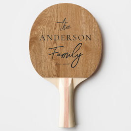 Lantlig tall trä handskriven familjenamn pingisracket