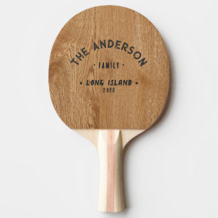 Lantlig tall trä vintage kust familjenamn pingisracket