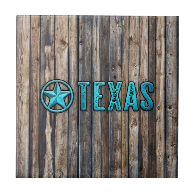 Lantlig Texas stjärna (blått) Kakelplatta (Framsidan)