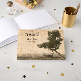Lantlig Träd Rustik Vintage Antik Beige Bondgård Gästböcker