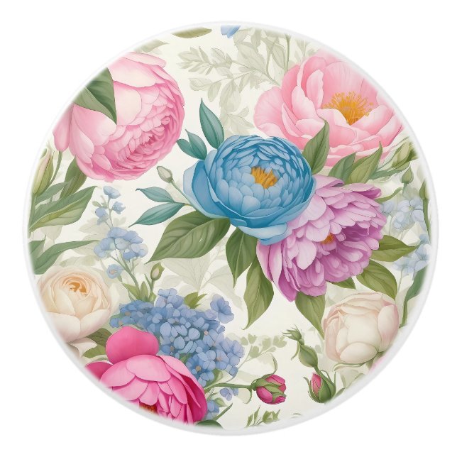 Lantlig Trädgård Rosor Och Peonior Blommor Knopp (Framsidan)