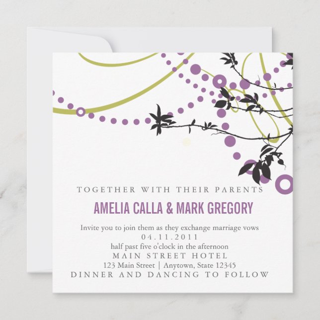 Lantlig trädgårds- bröllopinbjudan i vår inbjudningar (Framsida)