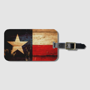 Lantlig träGrungeTexas statlig flagga Bagagebricka