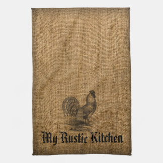 Lantlig tuppBurlap för kökshandduk