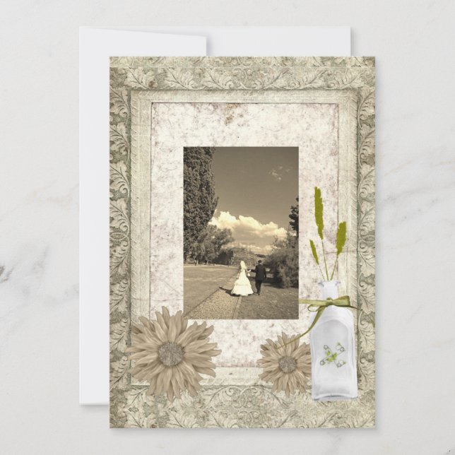 lantlig tusenskönast prärieländsk countrybröllop inbjudningar (Framsida)