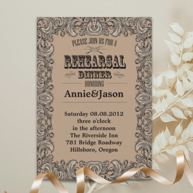 lantlig typografi västlig landsbybröllop inbjudningar (rustic typography western country wedding invitation)