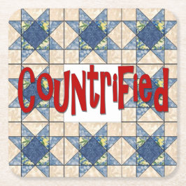 Lantlig Underlägg Papper Kvadrat