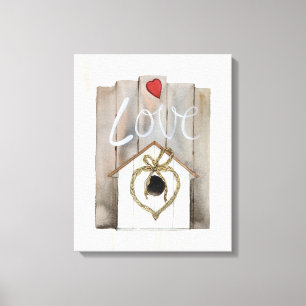 Lantlig valentinBirdhouse Canvastryck