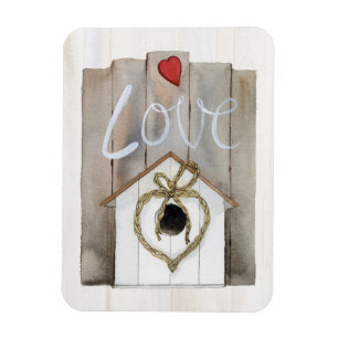 Lantlig valentinBirdhouse Magnet