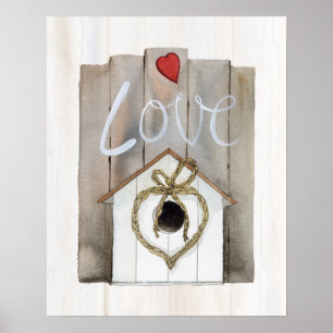 Lantlig valentinBirdhouse Poster