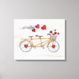Lantlig valentincykel som byggas för två canvastryck