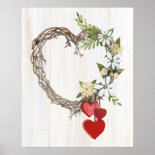 Lantlig valentinhjärtakran II Poster