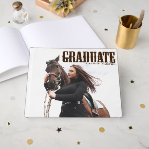 Lantlig västernland Gradueringsfoto Cowgirl-examen Gästböcker
