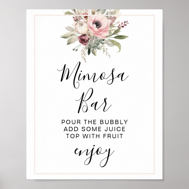 lantlig vattenfärg blommig bukett poster (Framsidan)
