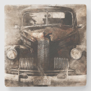 Lantlig vintage car stenunderlägg